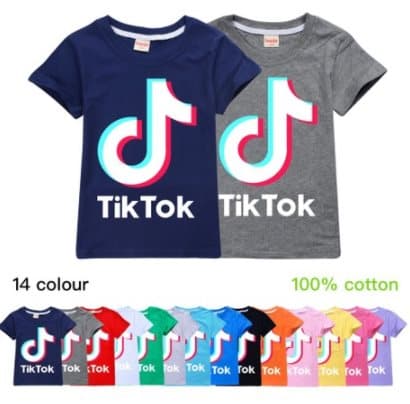 Tik Tok T- Shirt Kortärmad -4 Färger  Storlek 140-170