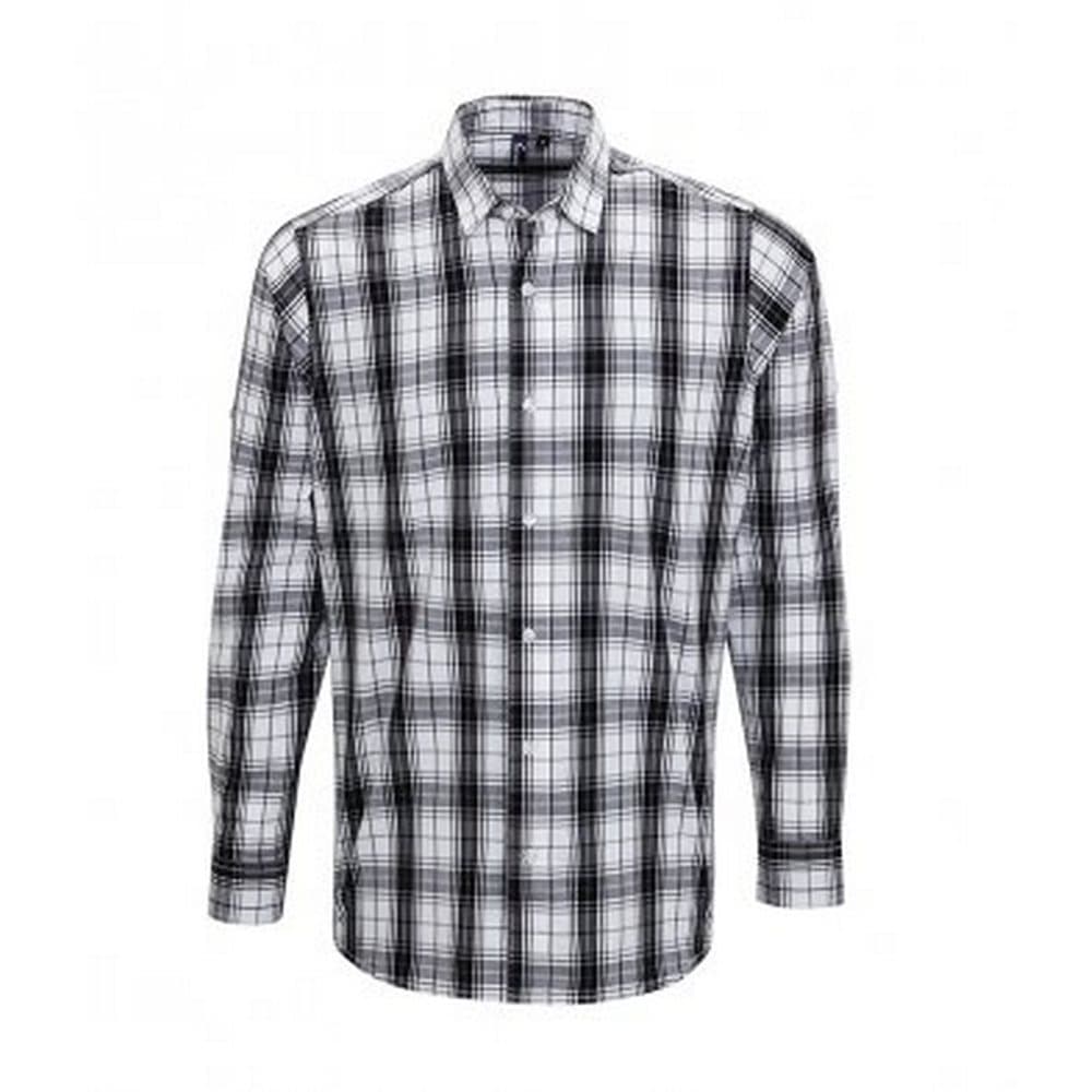 Premier Mens Ginmill Check Long Sleeve Shirt