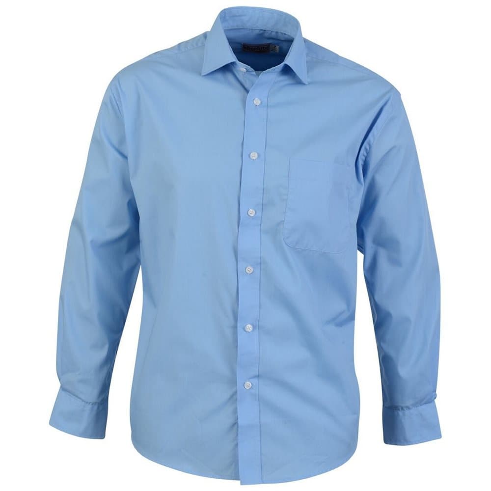 Absolute Apparel Mens Long Sleeved Classic Poplin Shirt