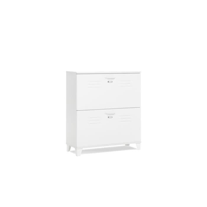 FABRIK Industrielt skoskab hvidt - L 80 cm