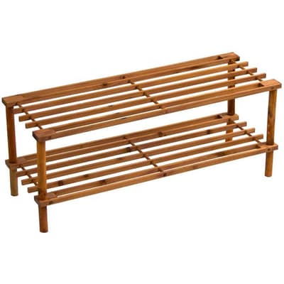 Prima Wooden Two Tier Shoe Rack