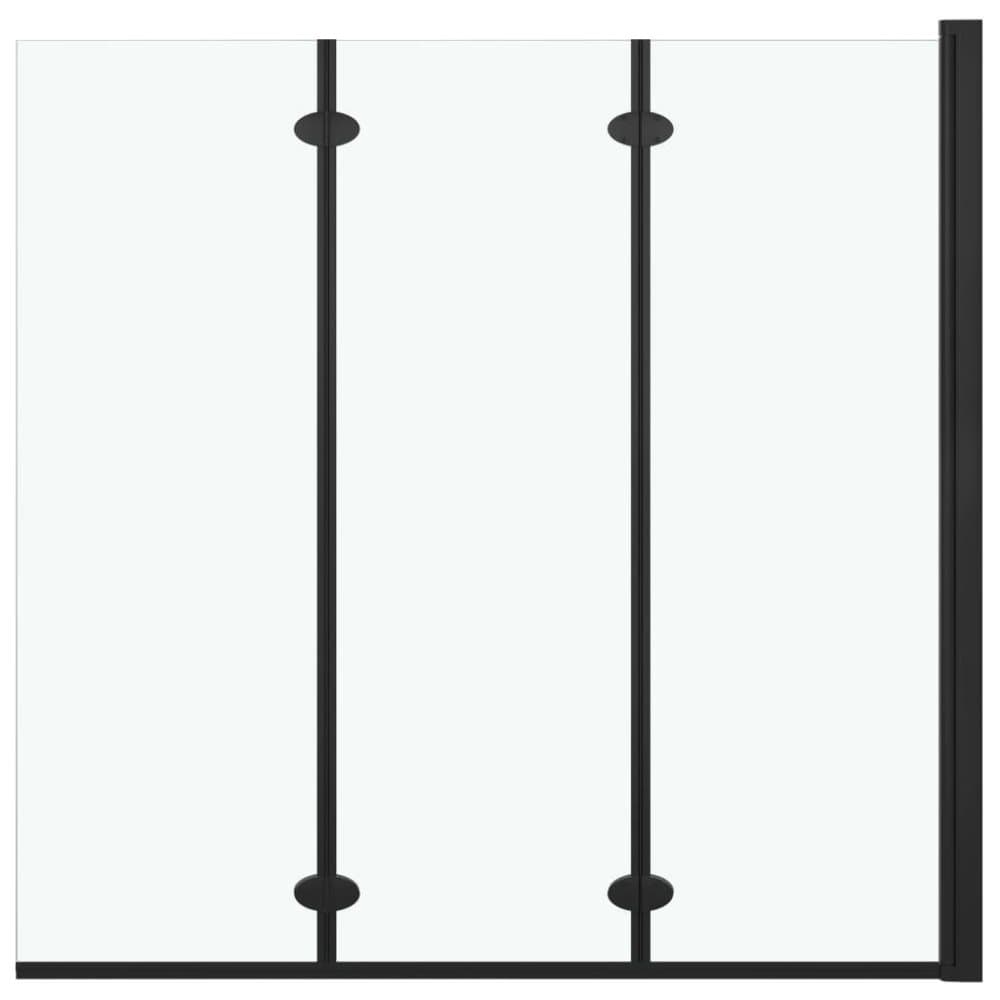 vidaXL Leddet dusjdør med 3 paneler ESG 130x138 cm svart