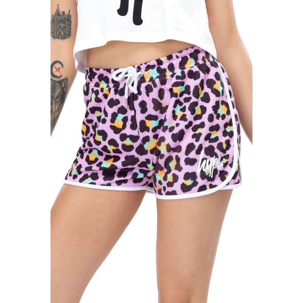Hype Dam / Leopard Runner Shorts för kvinnor / damer