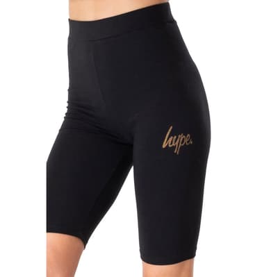 Hype Womens/Ladies Glitter Script Cycle Shorts