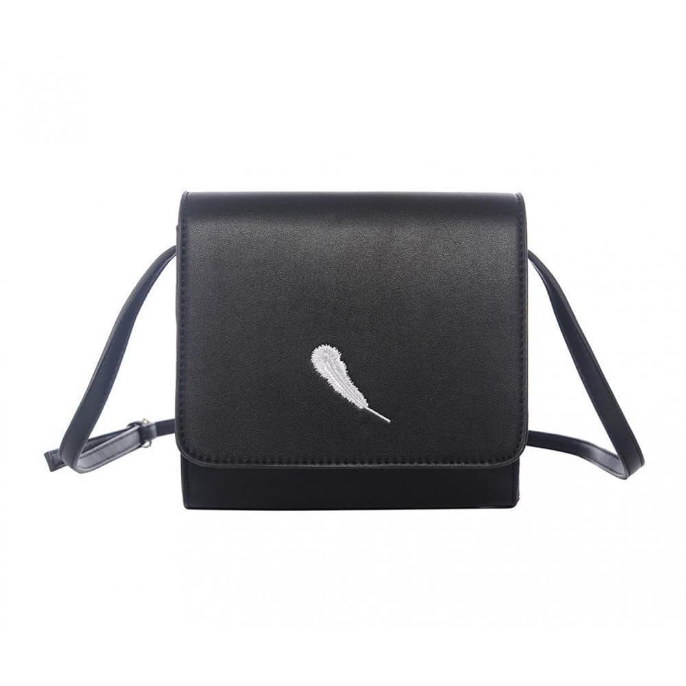 Intrigue Dam / broderad broderi fjäder crossbody väska