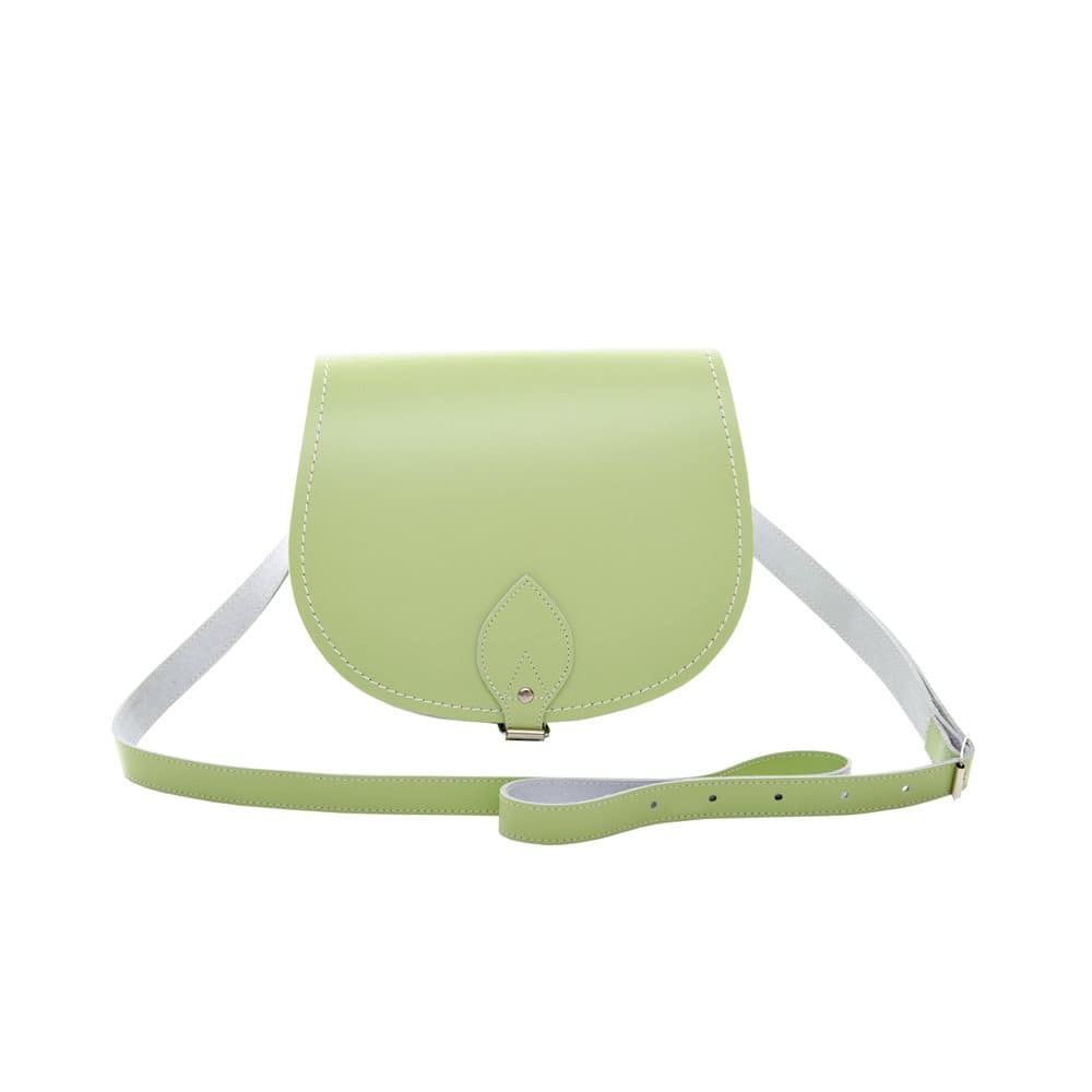 Zatchels Womens/Ladies Handcrafted Pastel Leather Saddle Bag (British Made)