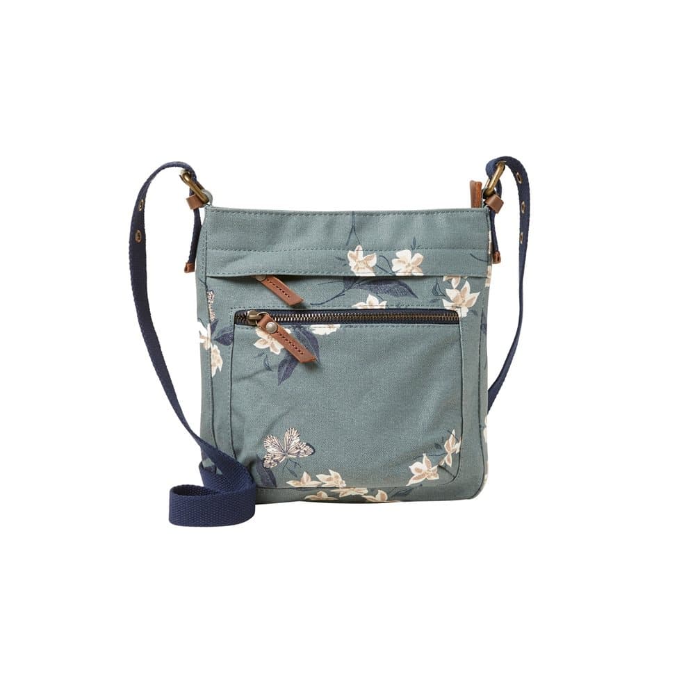 FatFace Womens/Ladies Etched Floral Mini Cross Body Canvas and Leather Bag