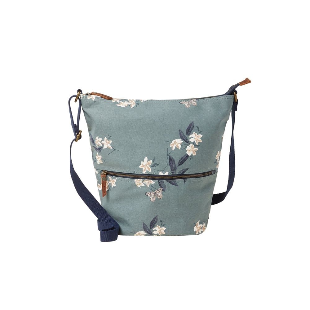 FatFace Womens/Ladies Etched Floral Tia Canvas and Leather Cross Body Bag
