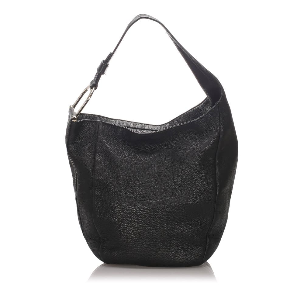 Gucci Leather Greenwich Shoulder Bag Black