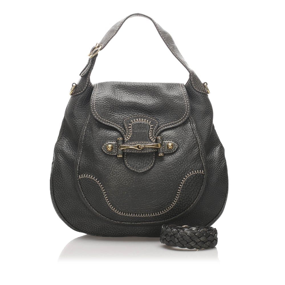 Gucci New Pelham Leather Shoulder Bag Black