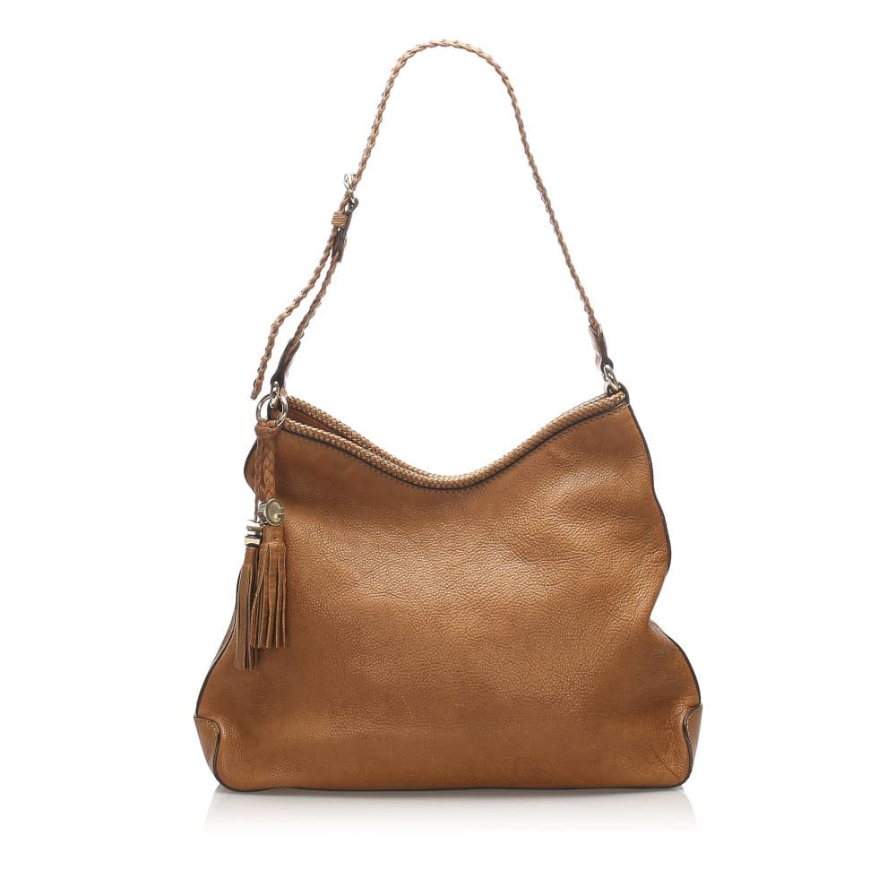 Gucci Marrakech Leather Shoulder Bag Brown