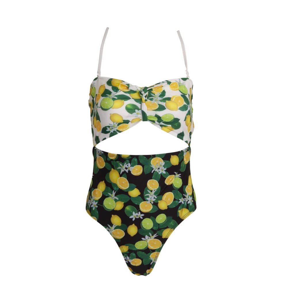 Brave Soul Womens/Ladies Fruit Print Bandeau Swimming Costume