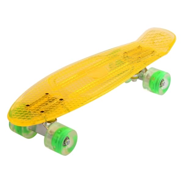 Maronad Retro Minicruiser Transparent Skateboard m/LED Lys ABEC7,Orange