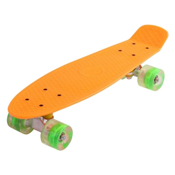 Maronad Retro Minicruiser Skateboard m/LED Lys og ABEC7, Orange