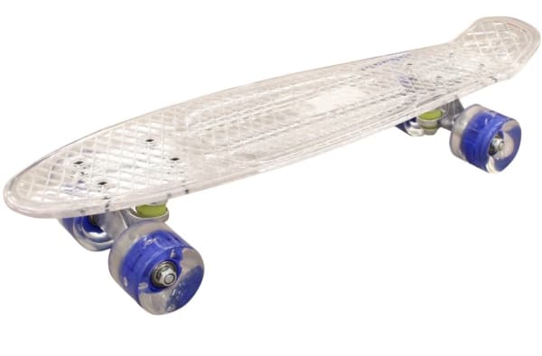 MCU-Sport White Transparent LED Skateboard m/LED lys + ABEC7