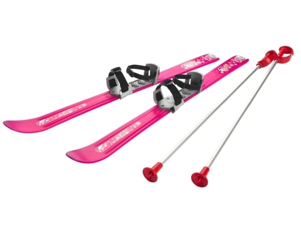 Ski til Børn 90 cm med skistave, Pink