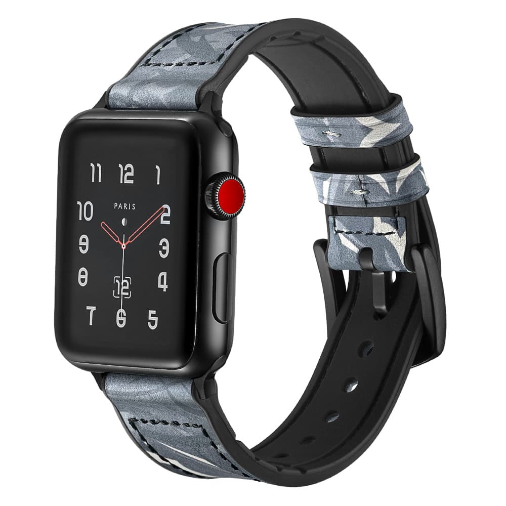 Apple Watch Band 42mm Leather Silicone Wrist Band for iWatch Bands Series 3/2/1 -Blackthorn