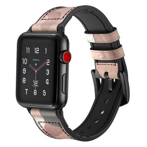 Bild av Armband för Apple Watch 42 mm - Läder/Silikon - Camouflage beige