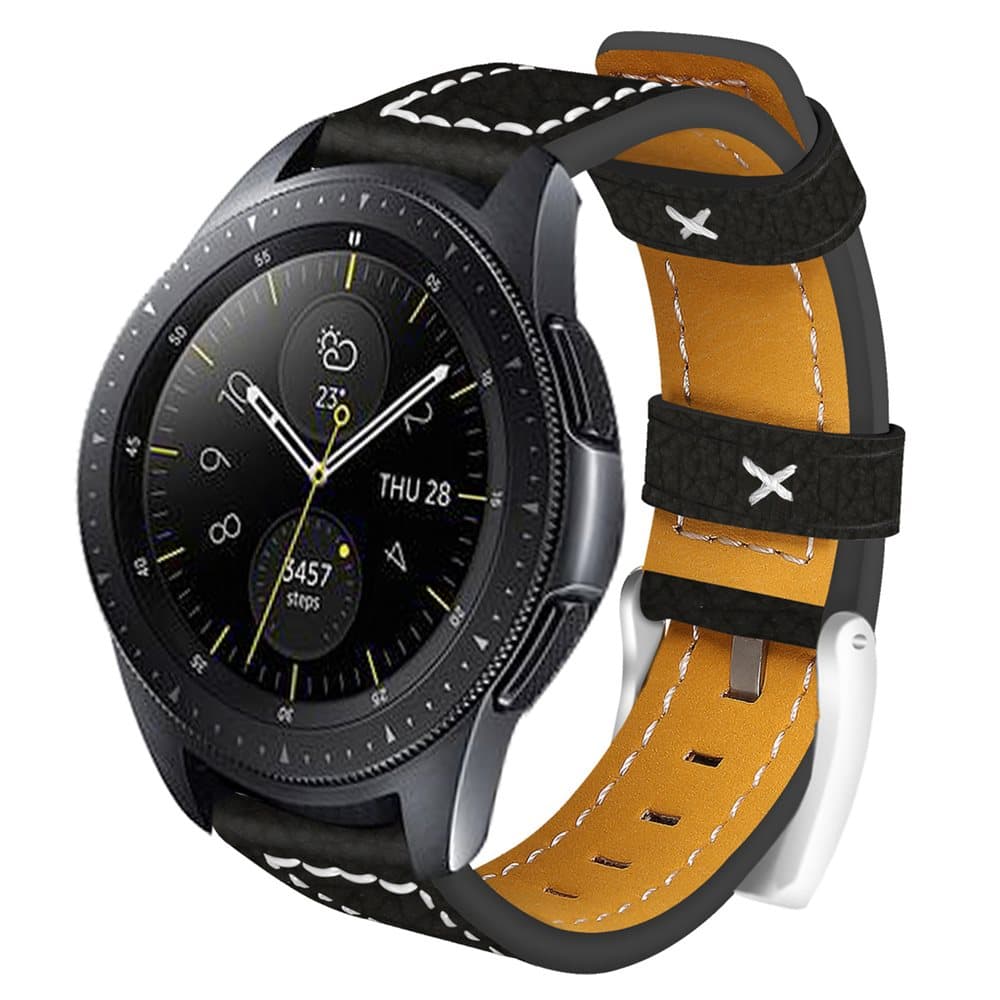 Armbånd til Samsung Gear S3 Classic / Frontier - Skinn - svart