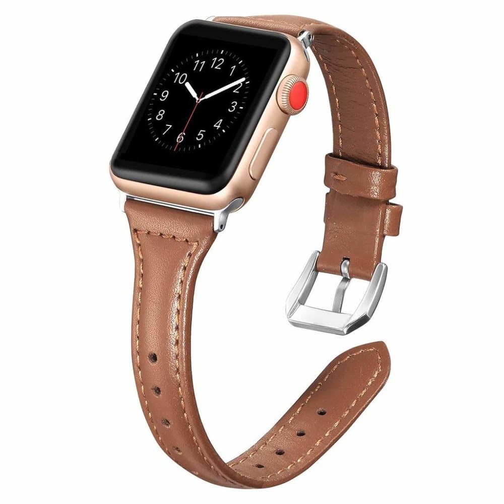 Apple Watch armbånd 38 mm ekte lær - brunt
