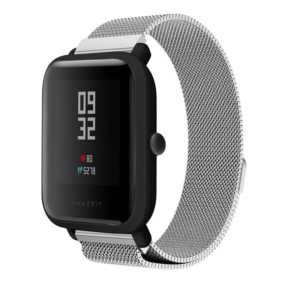 Huami Amazfit Bip 20mm rustfritt stål armbånd netting - sølv