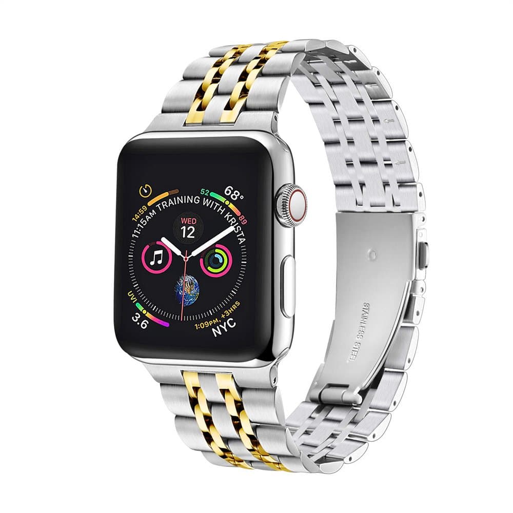 Apple Watch armband 42/44 mm rostfritt stål - silver/guld