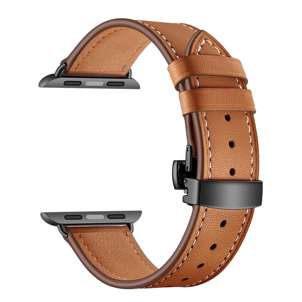 Armbånd til Apple Watch i ægte læder 38 mm - Brun
