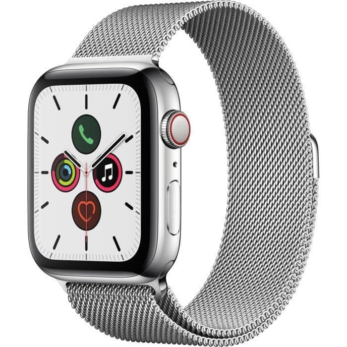 Apple Watch Series 5 Cellular 44 mm rustfrit stål taske med Milanese rem - M / L
