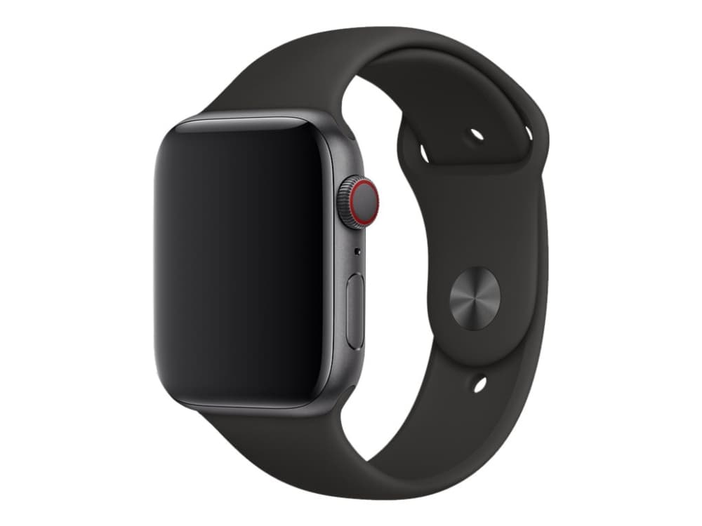 Apple 44mm Sport Band - Klokkestropp for smart armbåndsur - S/M & M/L size - svart - for Watch (42 mm, 44 mm)