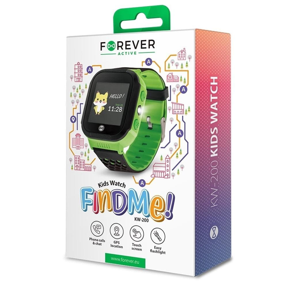FOREVER GPS Barn Smartklocka Find Me KW-200 - Grön