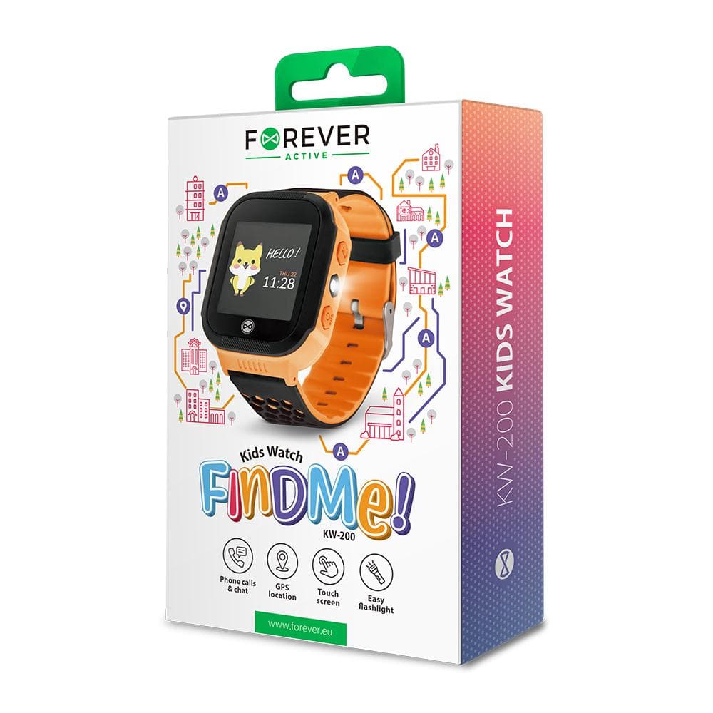 FOREVER GPS Barn Smartklocka Find Me KW-200 - Orange