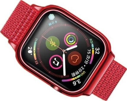 USAMS Apple Watch 4/5/6/7/SE 44/45mm strap with case. red/red ZB74IW3 (US-ZB074)