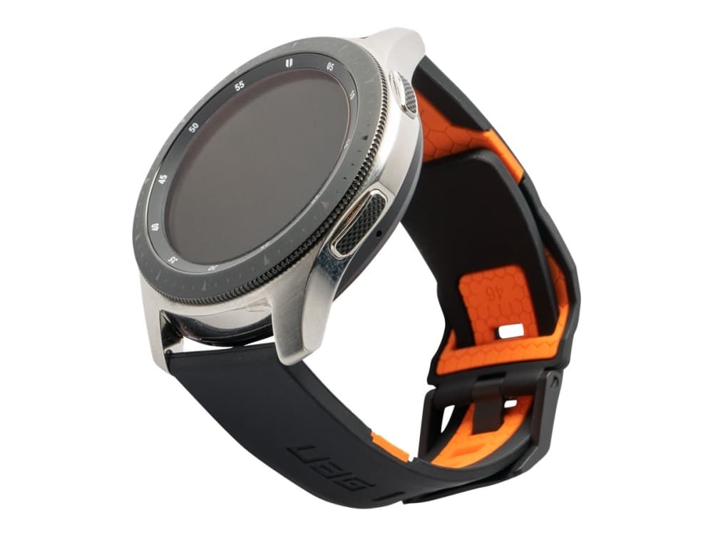 UAG Rugged Strap for Samsung Galaxy Watch (46mm-22mm) - Civilian Black/Orange - KlocKräm för smart klocka - svart/orange - för Samsung Galaxy Watch (