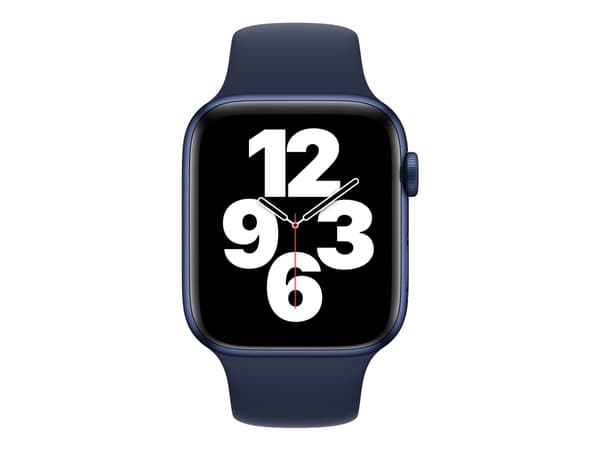 Apple 44mm Sport Band - KlocKräm för smart klocka - storlek S/M och M/L - mörkblå - för Watch Hermès Series 7, Hermès Series 9, Series 10, Series 8,
