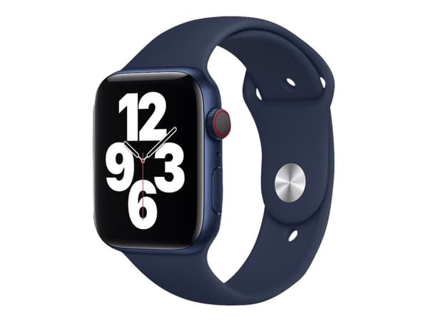 Apple 44mm Sport Band - KlocKräm för smart klocka - storlek S/M och M/L - mörkblå - för Watch Hermès Series 7, Hermès Series 9, Series 10, Series 8,