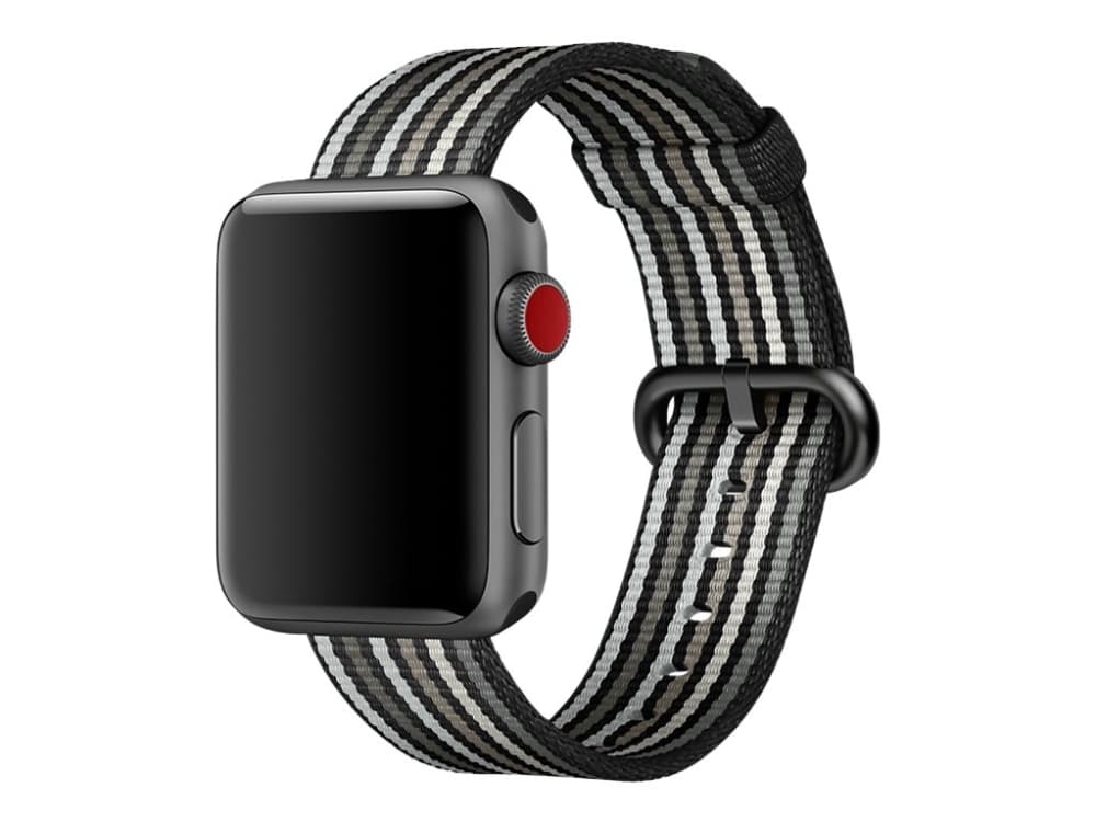 Apple 38mm Woven Nylon Band - Klokkestropp for smart armbåndsur - 125 - 195 mm - svart stripe - for Watch (38 mm, 40 mm)