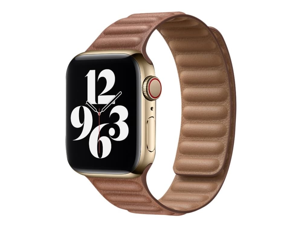 Apple 40mm Leather Link - Klokkestropp for smart armbåndsur - M/L-størrelse - salbrun - for Watch (38 mm, 40 mm)