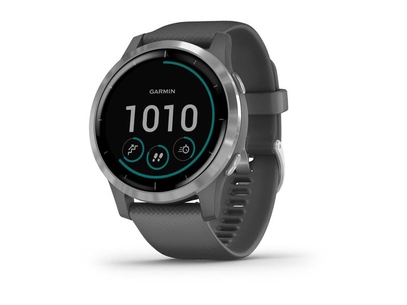 Garmin vívoactive 4, Grå, Sølv, Polymer, Rustfritt stål, Vannbestandig, Rund, Silikon, Grå