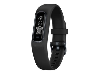 Garmin vívosmart 4 - Aktivitetspårare med band - silikon - svart - bandstorlek: L - monokrom - Bluetooth, ANT+ - 17.1 g