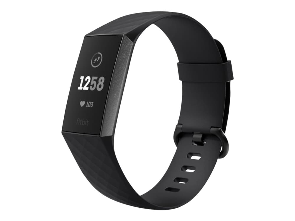 Fitbit Charge 3 - Grafit - aktivitetspårare med sportband - svart - monokrom - Bluetooth - 30 g