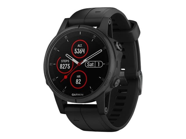 Garmin fenix 5S PLUS - Sapphire Edition - GPS/GLONASS/Galileo-klokke - vandring, syklus, Golf, løp, svømming 1.2" - båndstørrelse 145-217 mm