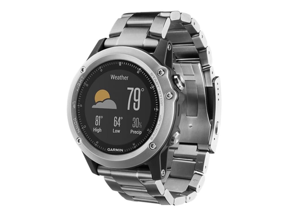 Garmin fenix 3 HR - Titanium Edition - GPS/GLONASS-ur - vandring, syklus, Golf, løp, svømming 1.2"