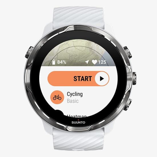 Suunto 7, Hvid, Vandtæt, Rund, Silikone, Bourgogne, Hvid, 50 m