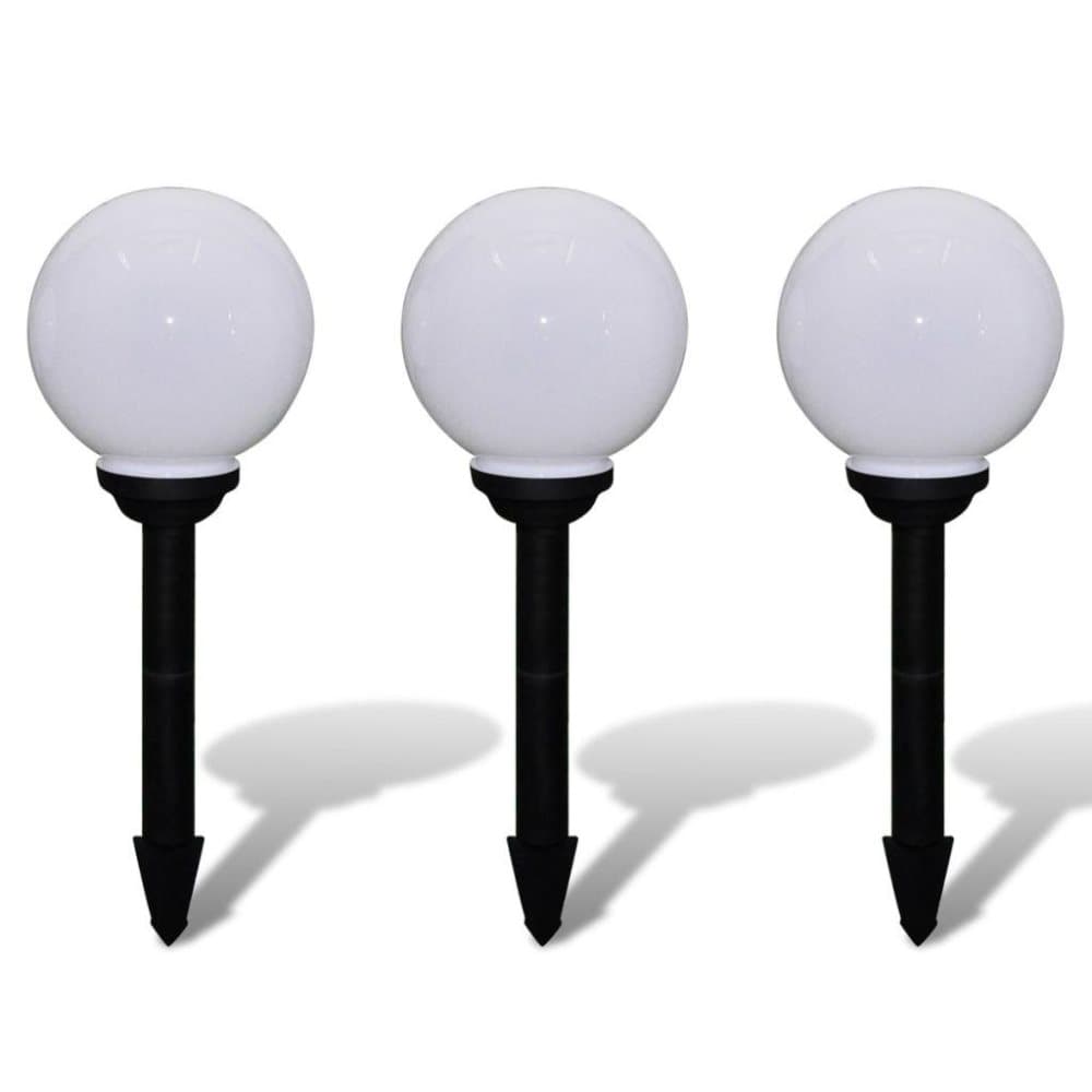vidaXL Aurinkovoima Pallovalo Maapiikillä LED 20 cm 3 kpl
