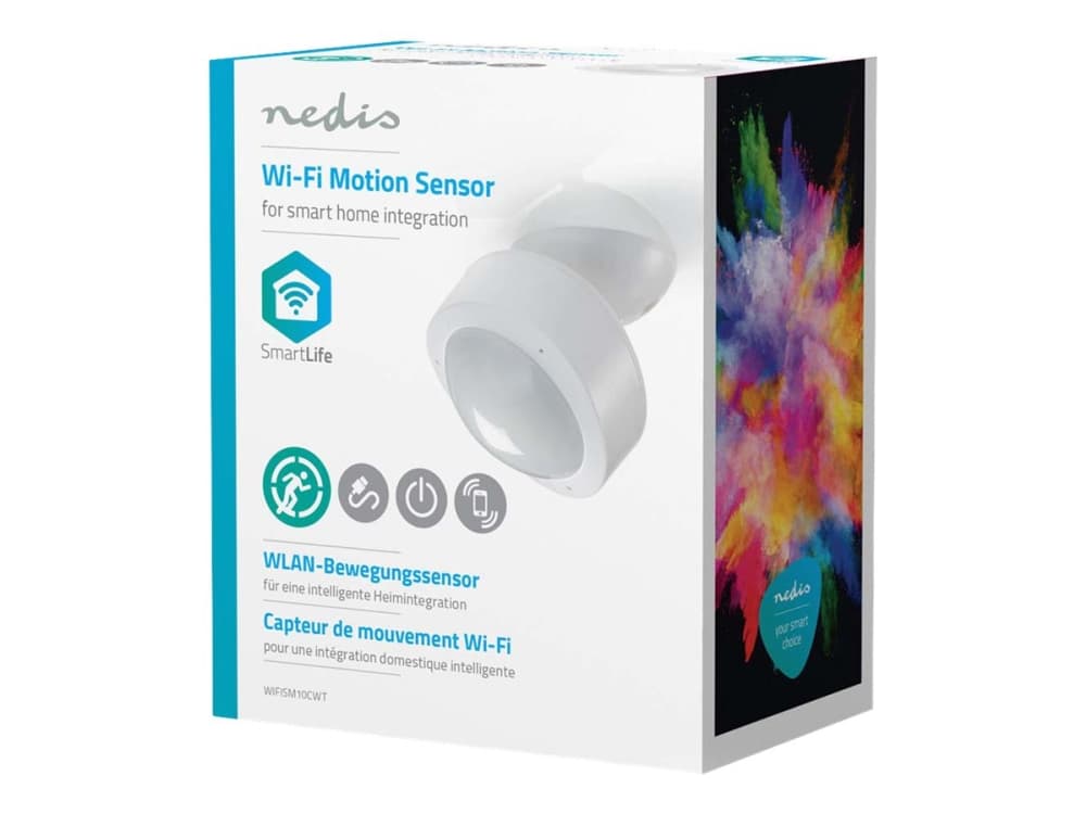 Nedis WiFi Smart Motion Sensor - Bevegelsessensor - trådløs - Wi-Fi - 2400 - 2483.5 Mhz - hvit