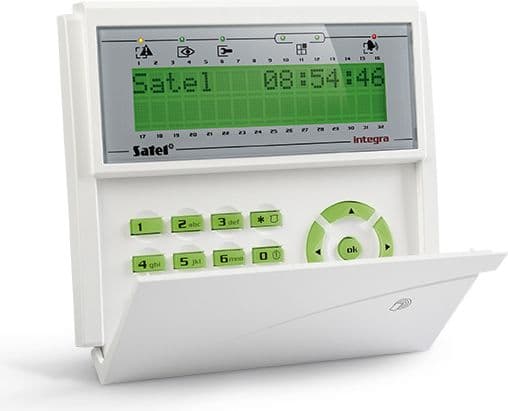 Satel LCD keypad with proximity reader INTEGRA green backlight (INT-KLCDR-GR)