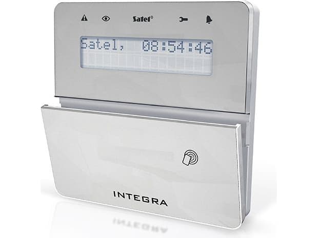 Satel LCD keypad with bright INTEGRA proximity reader (INT-KLFR-SSW)