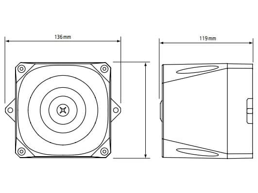 Eaton Acoustic signaling device Asserta MINI 115/230V AC 105dB IP66 32 tons AS/N/110-230/R