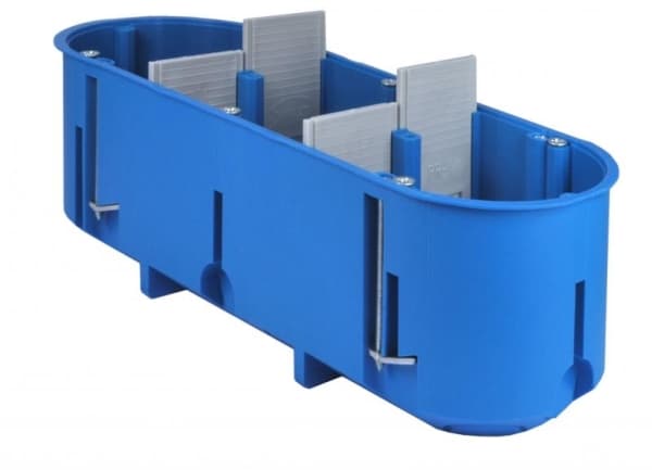 Simet 3-way flush box P3x60D 60mm regips deep blue - 32104203