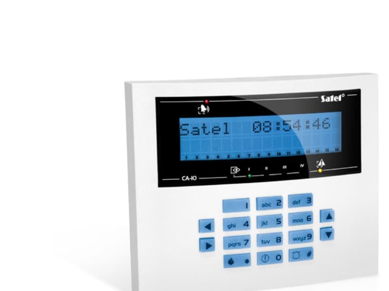 Satel Klaviatura obslugi systemu alarmowego, LCD, 2 wejscia, wersja L, melyna podswietlanie, do systemu CA-10